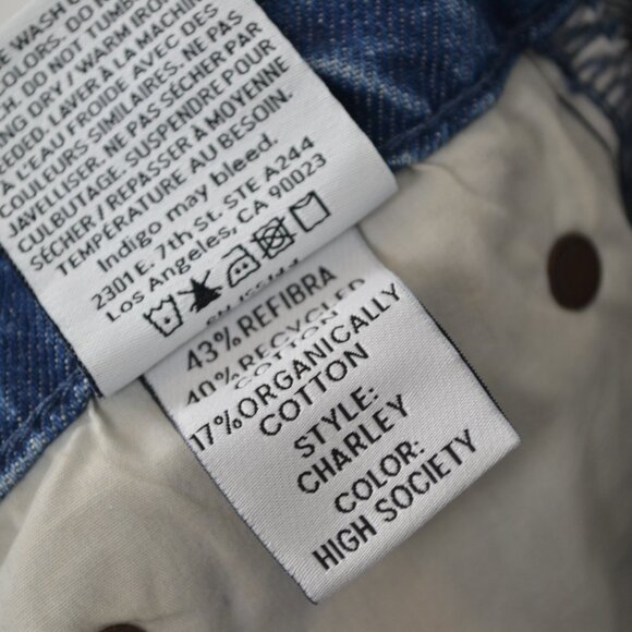 Boyish The Charley Anthropologie High Rise Button Fly Womens 32 Raw Hem Wide Leg - Picture 7 of 10